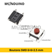 Lot de 10 Boutons Tactiles SMD 6×6×2.5 mm – Micro Interrupteur Momentané Rouge – 4 Pins