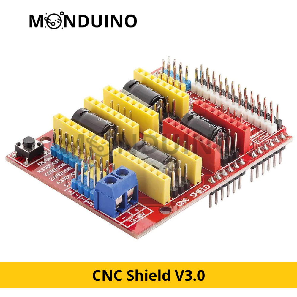 Kit CNC Shield V3.0 – Carte d’Extension Contrôle Moteurs Pas-à-Pas pour Monduino UNO [D-11]