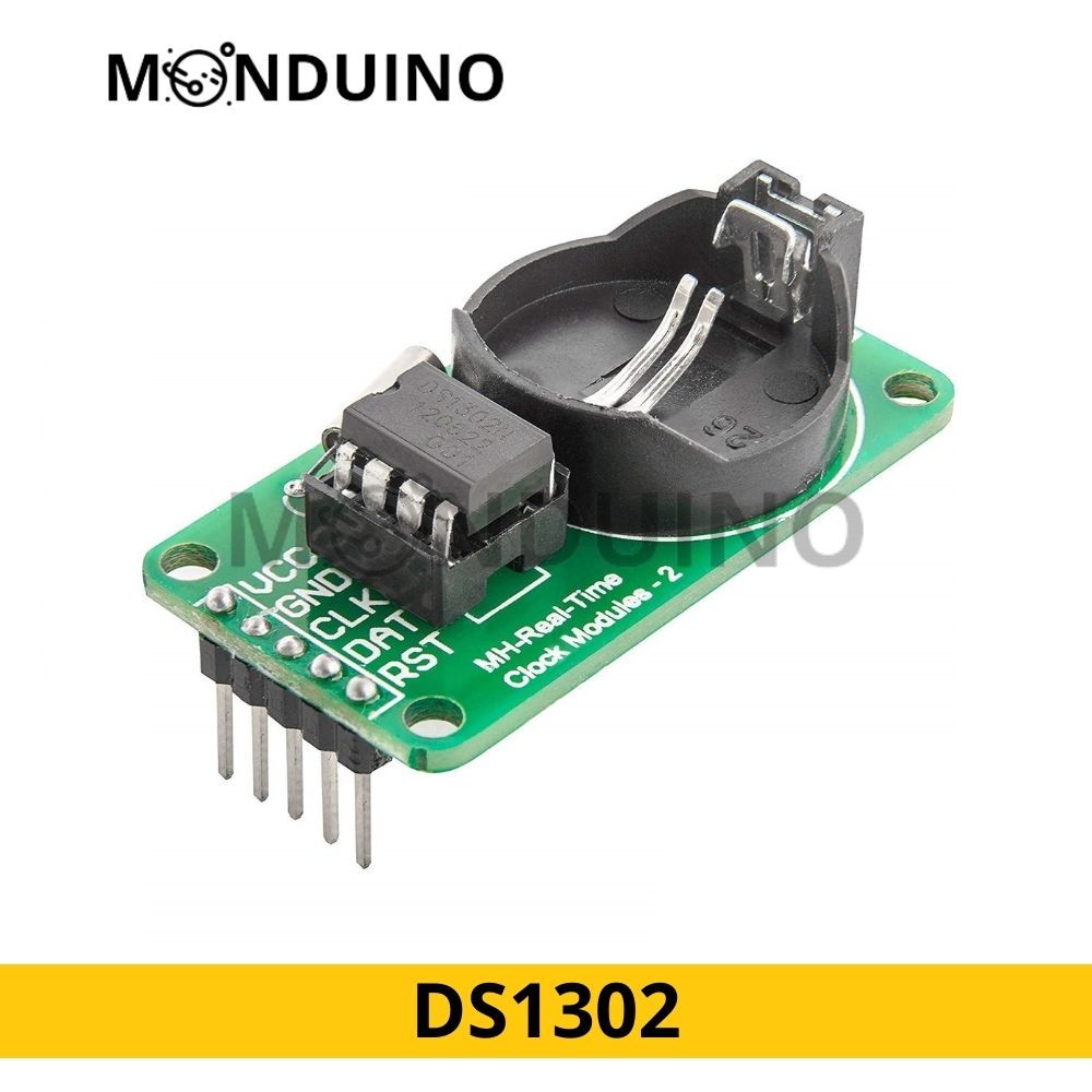 Module Horloge Temps Réel RTC DS1302 avec support batterie – Monduino [E-42]