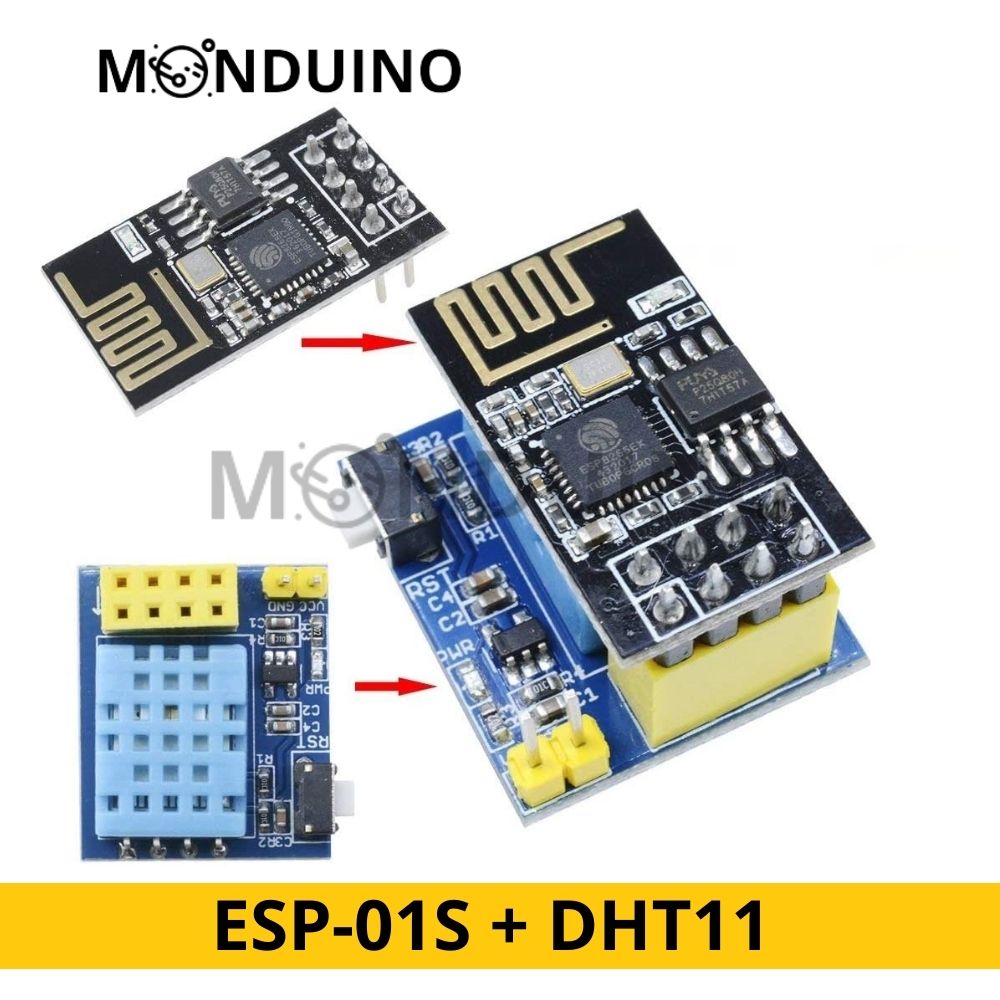 ESP-01S + DHT11 WiFi Module Humidity and Temperature Sensor &amp; Temperatur- und Feuchtigkeitsensor