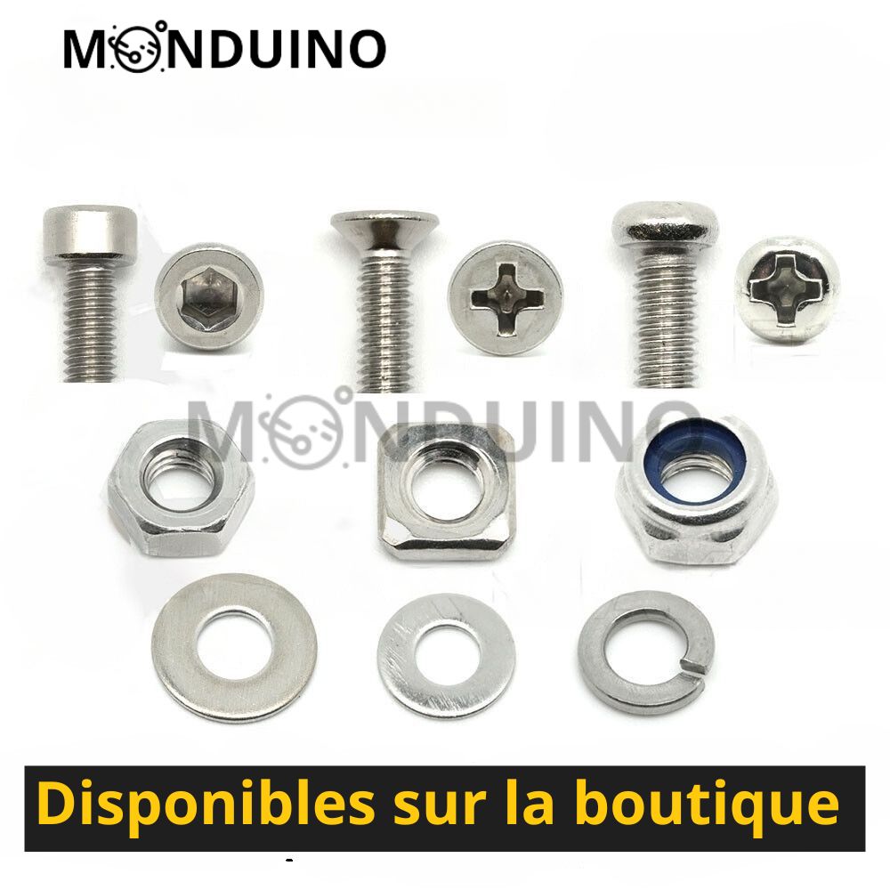 Écrous frein inox A2 - M2 M2.5 M3 M4 M5 M6 M8 - 5 à 50 pcs