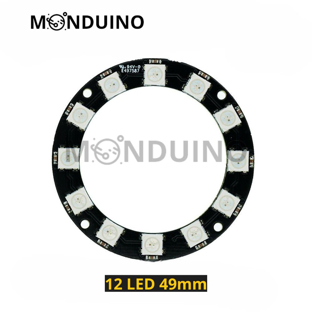Anneau WS2812B LED RGB 1, 7, 8, 12, 16, 24 bit Ring module 5V adressable