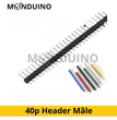 Barrettes de connexion Header Mâle 2.54mm 40 pins Dupont pins à souder couleurs