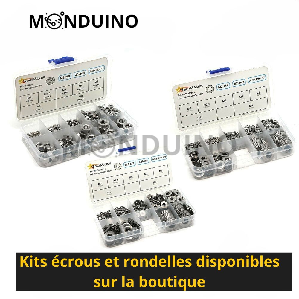 Écrous frein inox A2 - M2 M2.5 M3 M4 M5 M6 M8 - 5 à 50 pcs - Nylstop lock nylon