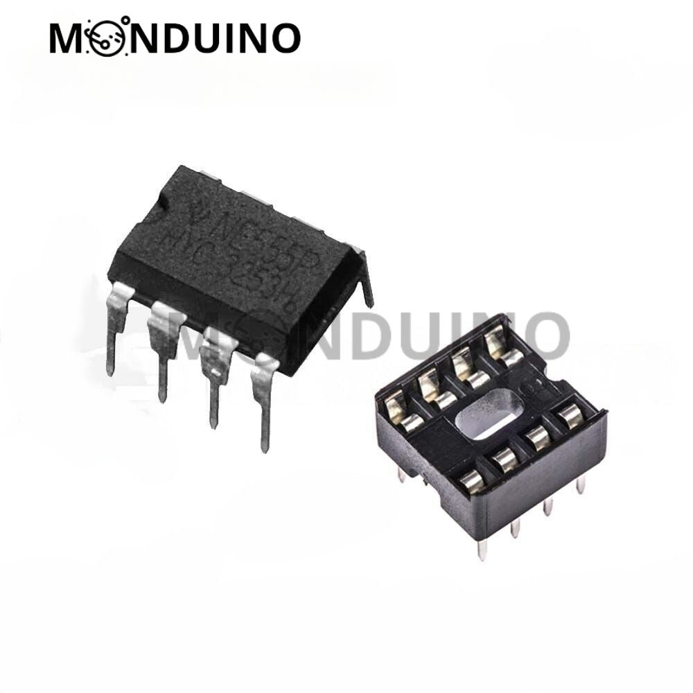 NE555 Timer DIP-8 Circuit intégré et support socket CI DIY NE555P - 1 et 5 pcs