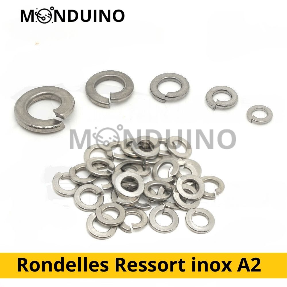 Rondelles ressort Inox A2 DIN 127B Grower spring - M2.5 M3 M4 M5 M6 - 5 à 20 pcs