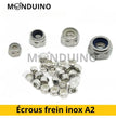Écrous frein inox A2 - M2 M2.5 M3 M4 M5 M6 M8 - 5 à 50 pcs - Nylstop lock nylon