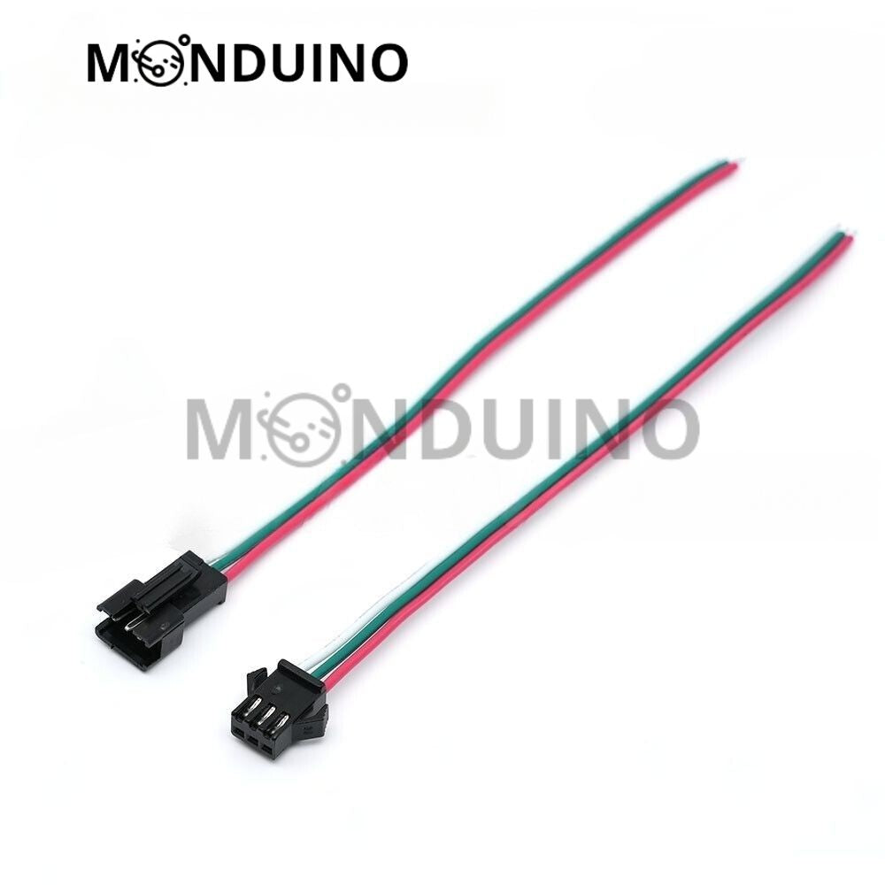 Connecteurs Ruban LED 3 pins Mâle / Femelle pour strip WS2812B WS2811 –  MONDUINO