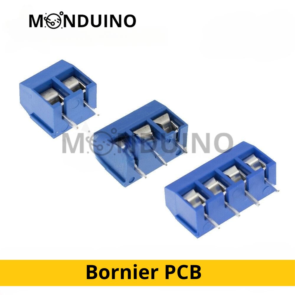 Bornier à vis 2, 3, 4 broches - 5 à 20 pcs - Borne pin à souder bleu PCB 5mm