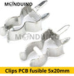 Clips PCB pour fusible 5x20mm - Espacement 5mm support à souder holder