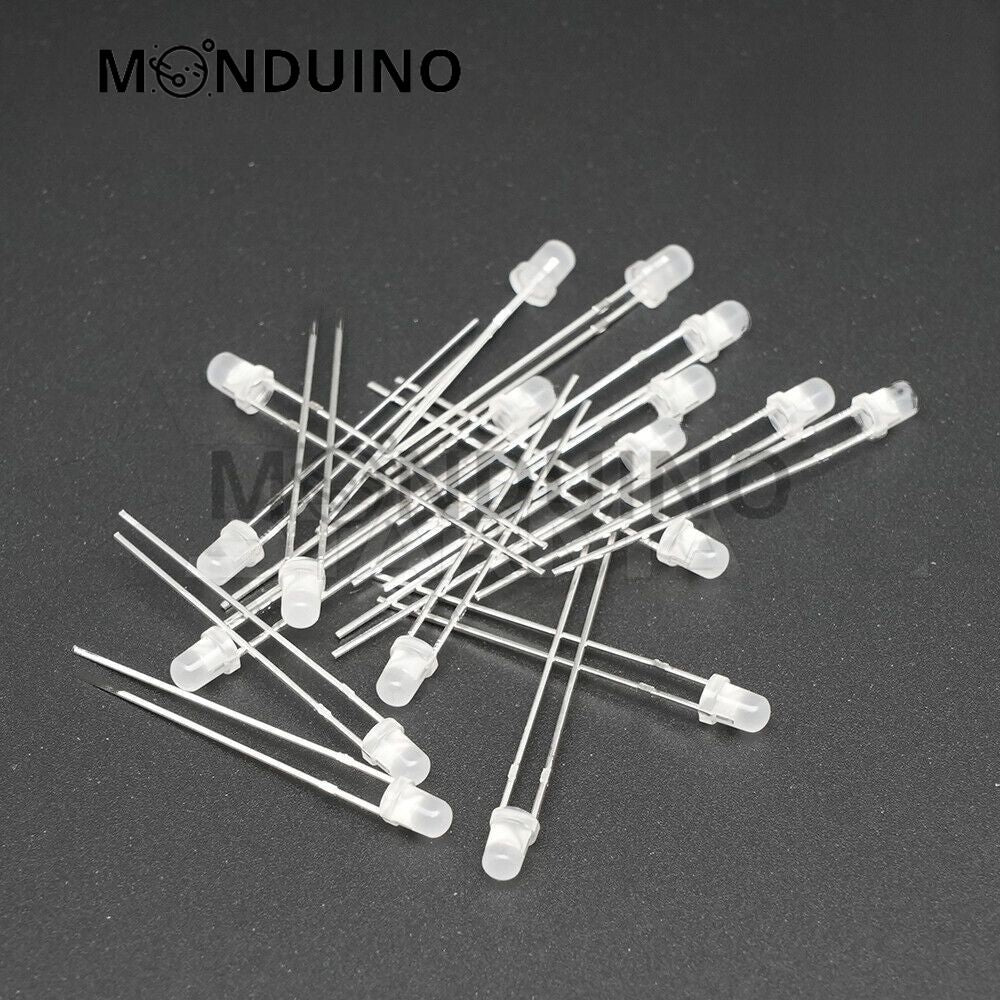 LED Vert 3mm diffusant - Lot 10 à 100 pcs - LED Diffused Green fog