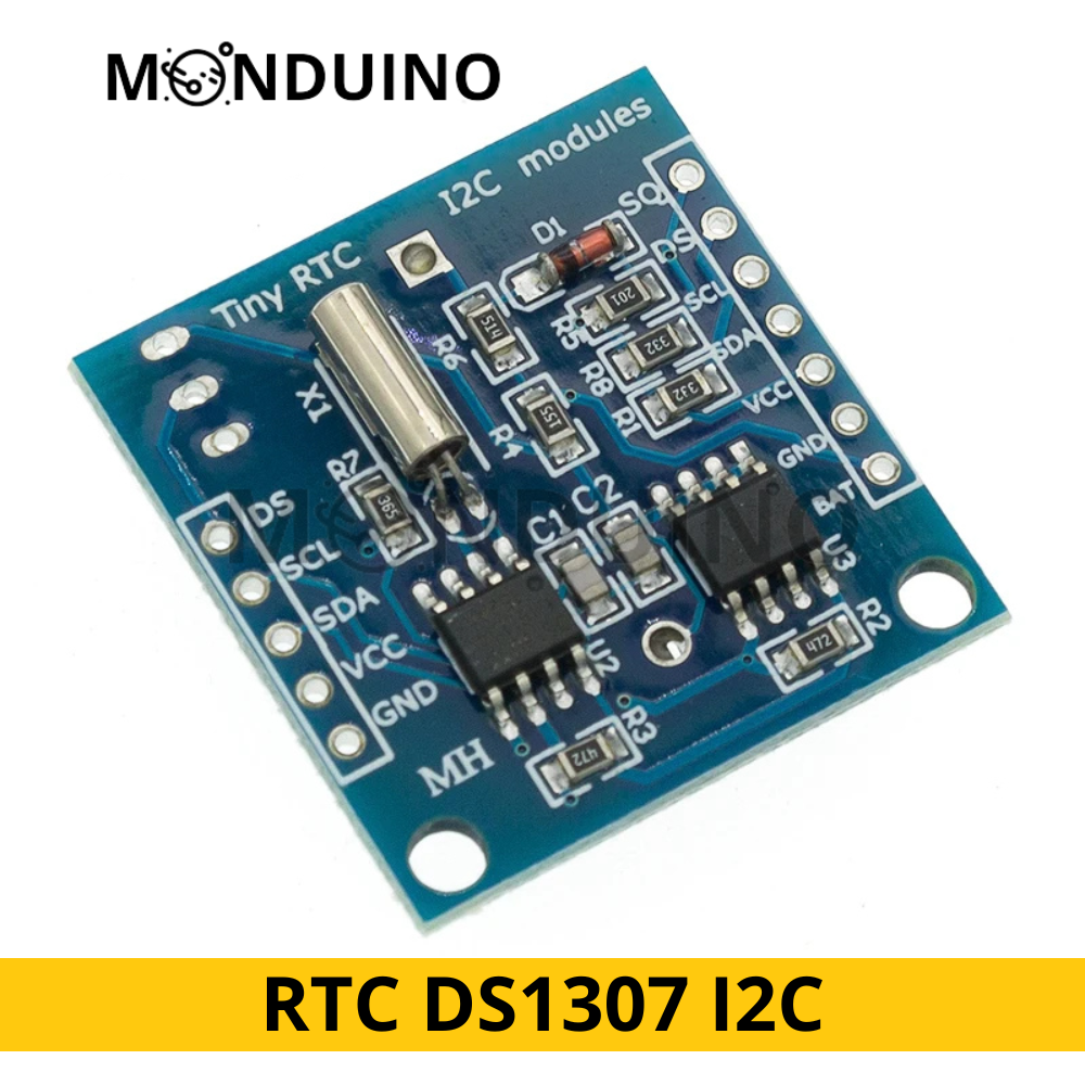 Module RTC I2C DS1307 avec mémoire 24C32 Horloge Temps Réel – Monduino [E-44]