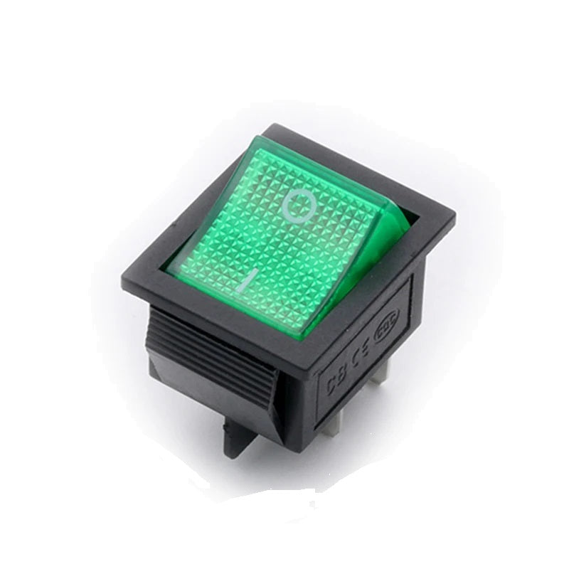 KCD4 Interrupteur à bascule 31x25mm 230V 16A - 4 et 6 pins à voyant encastrable