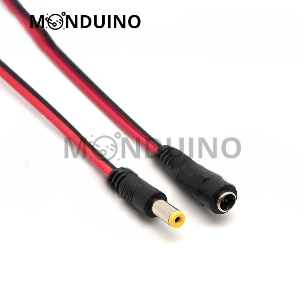 Câbles d'alimentation 12V 24V Jack DC connecteur Mâle / Femelle 5.5 x 2.1mm