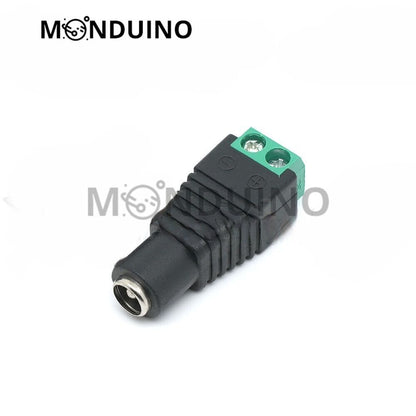 Fiche Jack DC 5,5 x 2,1 mm mâle / femelle avec bornier à vis 12V - Monduino A-27