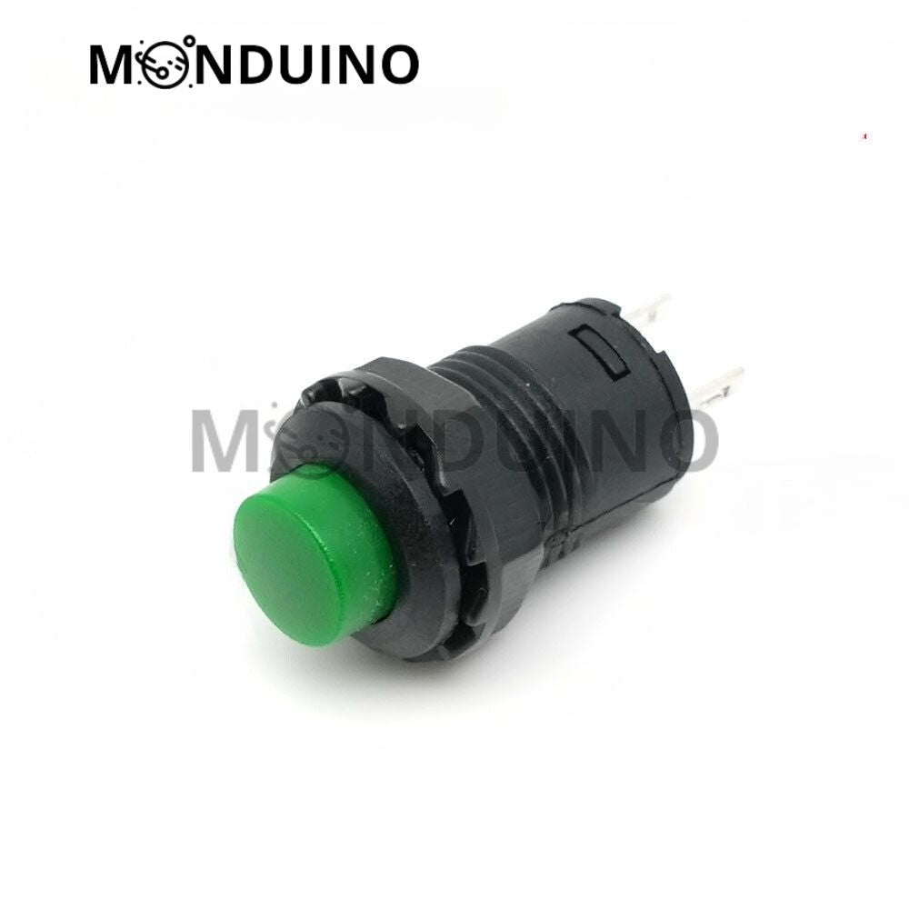 Bouton poussoir interrupteur 12 mm rond - Momentané ou permanent 12V 24V 230V 2A