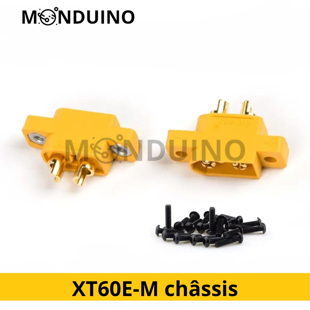 XT60E-M Embase châssis à visser - Fiche mâle panel batterie RC LiPo prise XT60