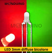 LED bicolore 3mm diffusant Rouge / Vert - 10 à 25 pcs - LED Diffused fog