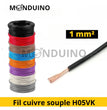 Fil électrique souple H05VK - 1 mm² - cuivre multibrin câble AWG 17 - 8 couleurs