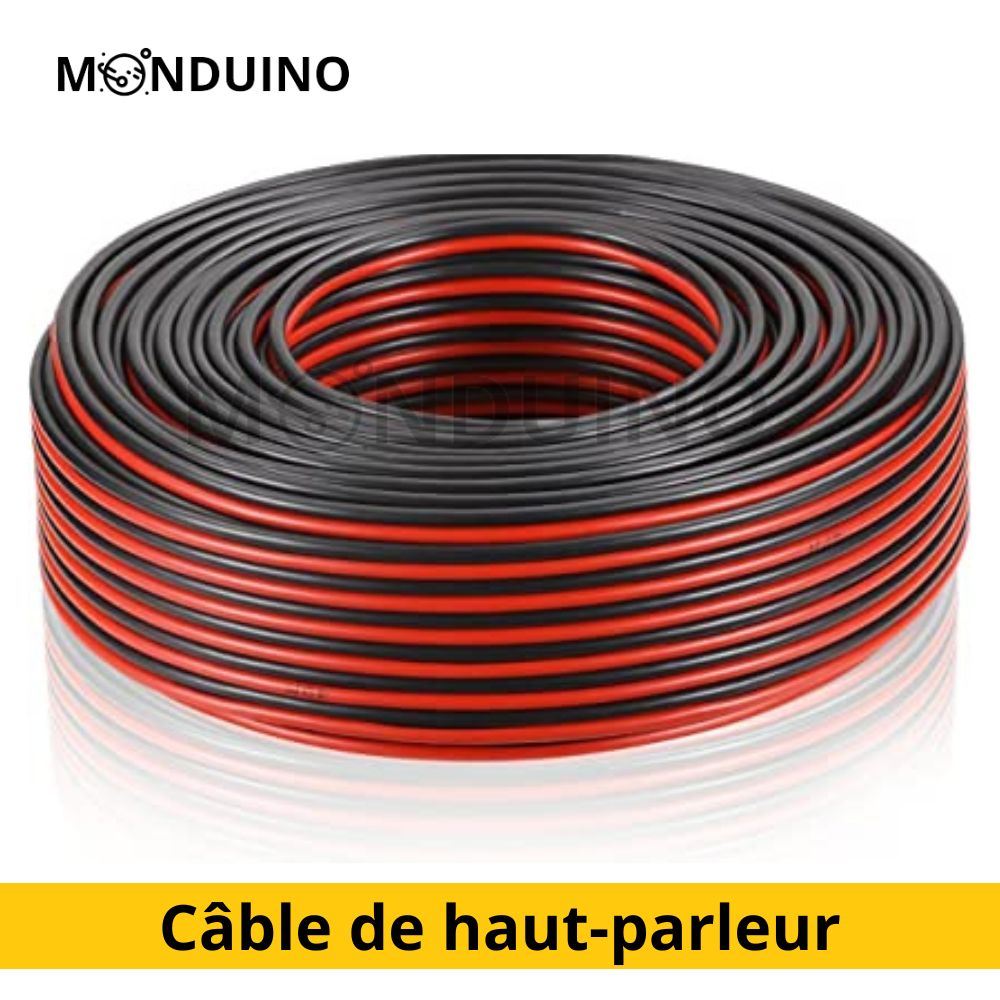 Audio cable for speaker red and black 2x0.75 mm² 100M reel 