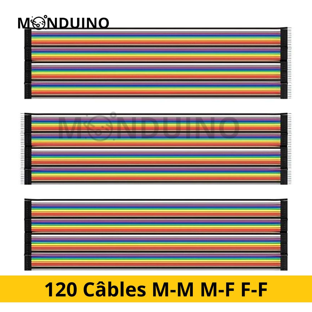 Jumper cable 3 x 40 pcs. each 20 cm M2M/ F2M / F2F compatible with Arduino and Raspberry Pi Breadboard