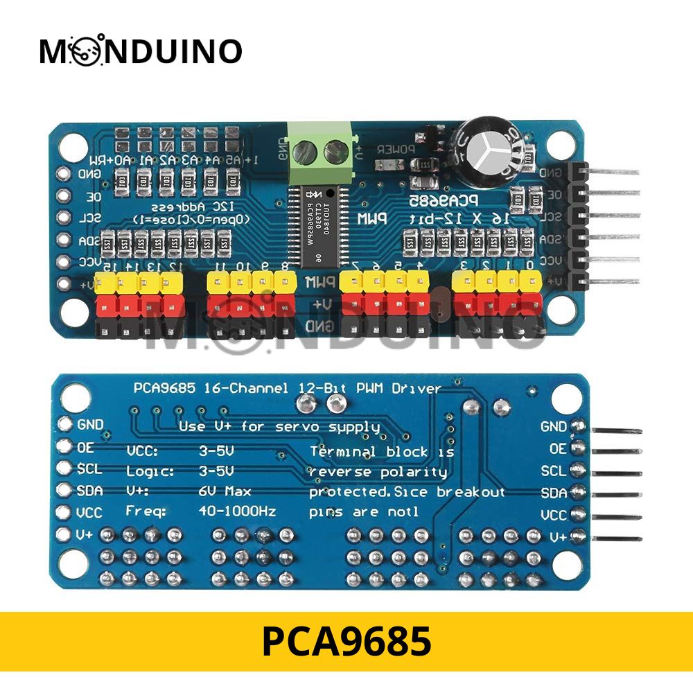 Interface IIC - PCA9685 de Pilote PWM & PCA9685 16-Kanal Servomotortreiber Modul