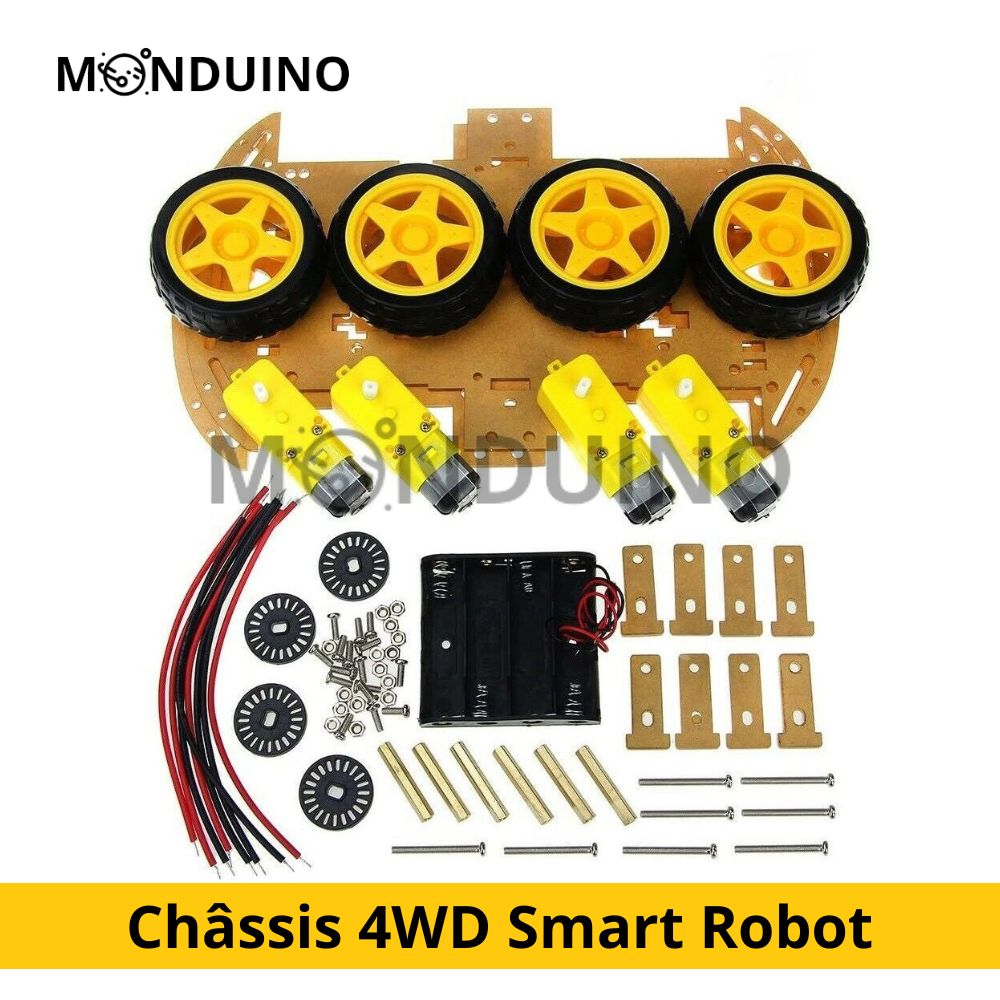 4WD Smart Robot Car Châssis for Arduino Roboter Batteriebox & Motoren