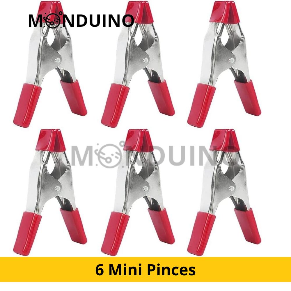 6 pinces à colle mini en acie Pinces à Ressort Métal