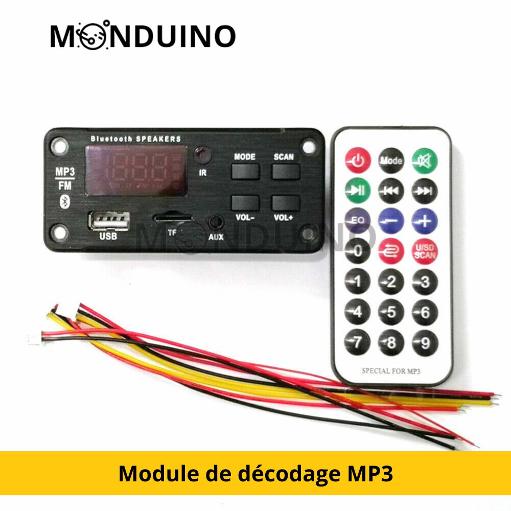 Module de décodage MP3 avec haut-parleur Bluetooth 5.0 et radio FM pour voiture et bureau