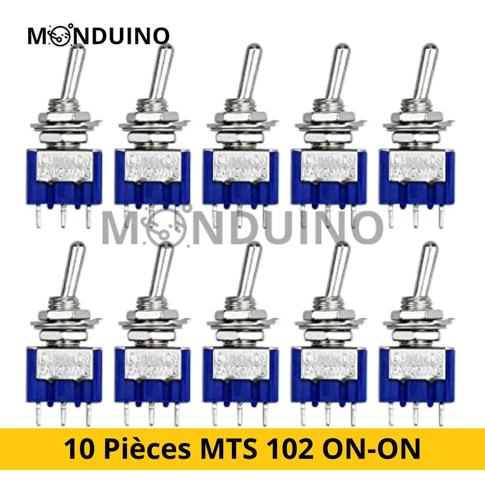 10 Pièces AC 125 V 6A on-on 3 Broches Mini Interrupteur à Bascule à 2 Positions, pour Arduino Voiture Camion Bateau Interrupteur
