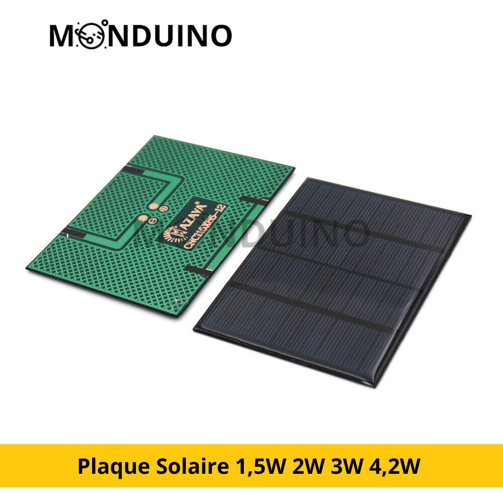 Plaque Solaire 1,5W 2W 3W 4,2W 12V Panneau Solaire DIY Cellule Photovoltaïque