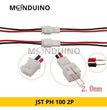 Micro Connecteur JST PH 100 2P - Fiches Mâles et Femelles avec Fil de 20 cm (26 AWG)