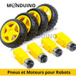 Ensemble de pneus et moteurs pour robots et voitures à quatre roues - Moteurs à réducteur pour les roues des robots et voitures Arduino