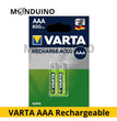 2 PILES AAA VARTA RECHARGEABLES ACCU POWER HR03 Professional, 800mAh