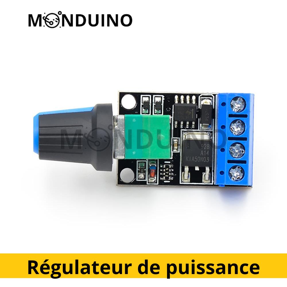 Régulateur PWM – Variateur de Vitesse Moteur DC et Contrôleur Intensité LED – Monduino A-346
