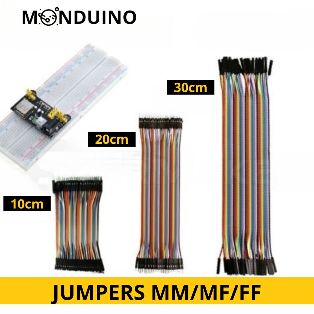 Câble Jumper Dupont 10 20 30 cm 40pcs fils mâle femelle et Breadboard 400 830