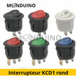 KCD1 Interrupteur à bascule rond 23 mm - 230V 12V 6A - 3 pins ON-OFF voyant LED