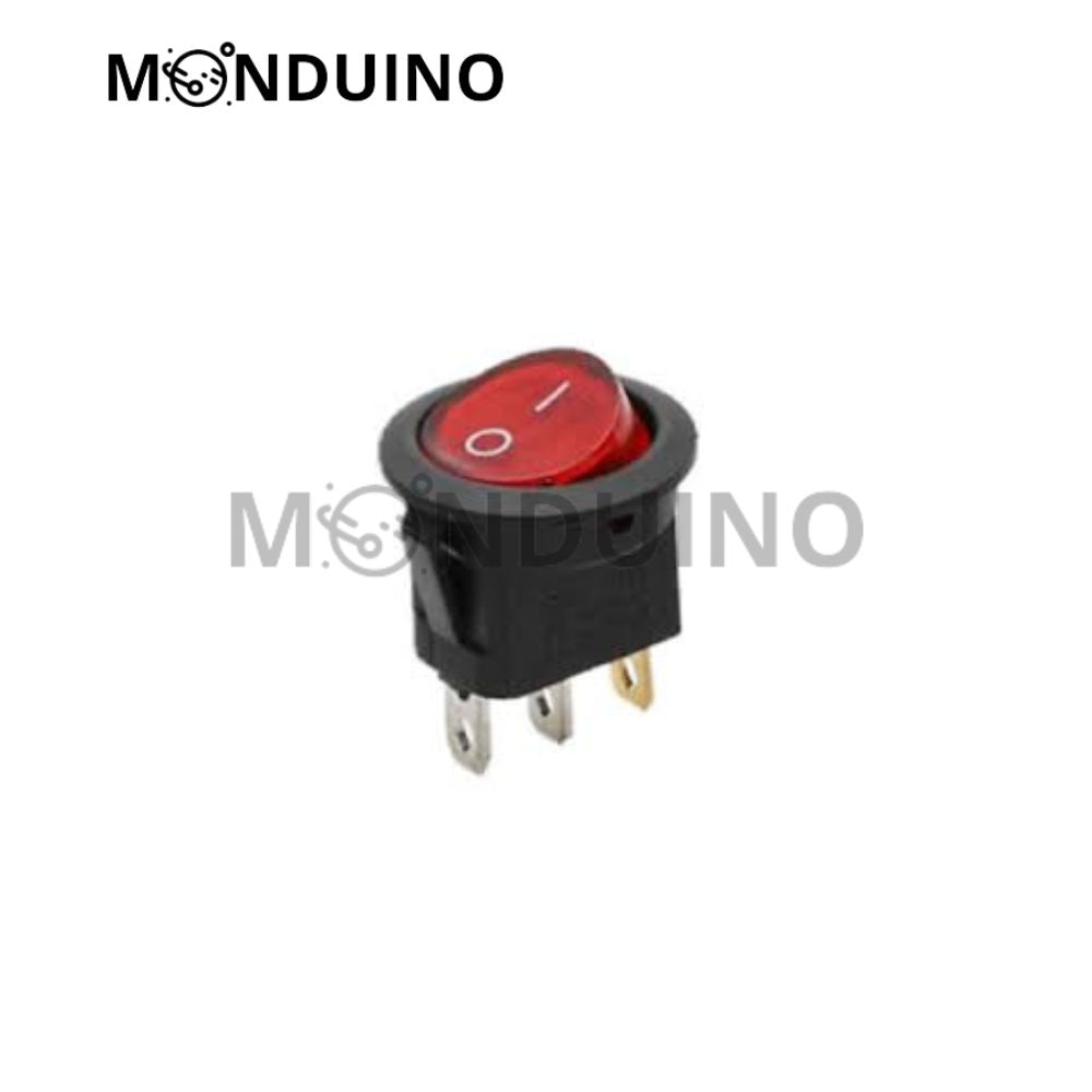 KCD1 Interrupteur à bascule rond 23 mm - 230V 12V 6A - 3 pins ON-OFF voyant LED