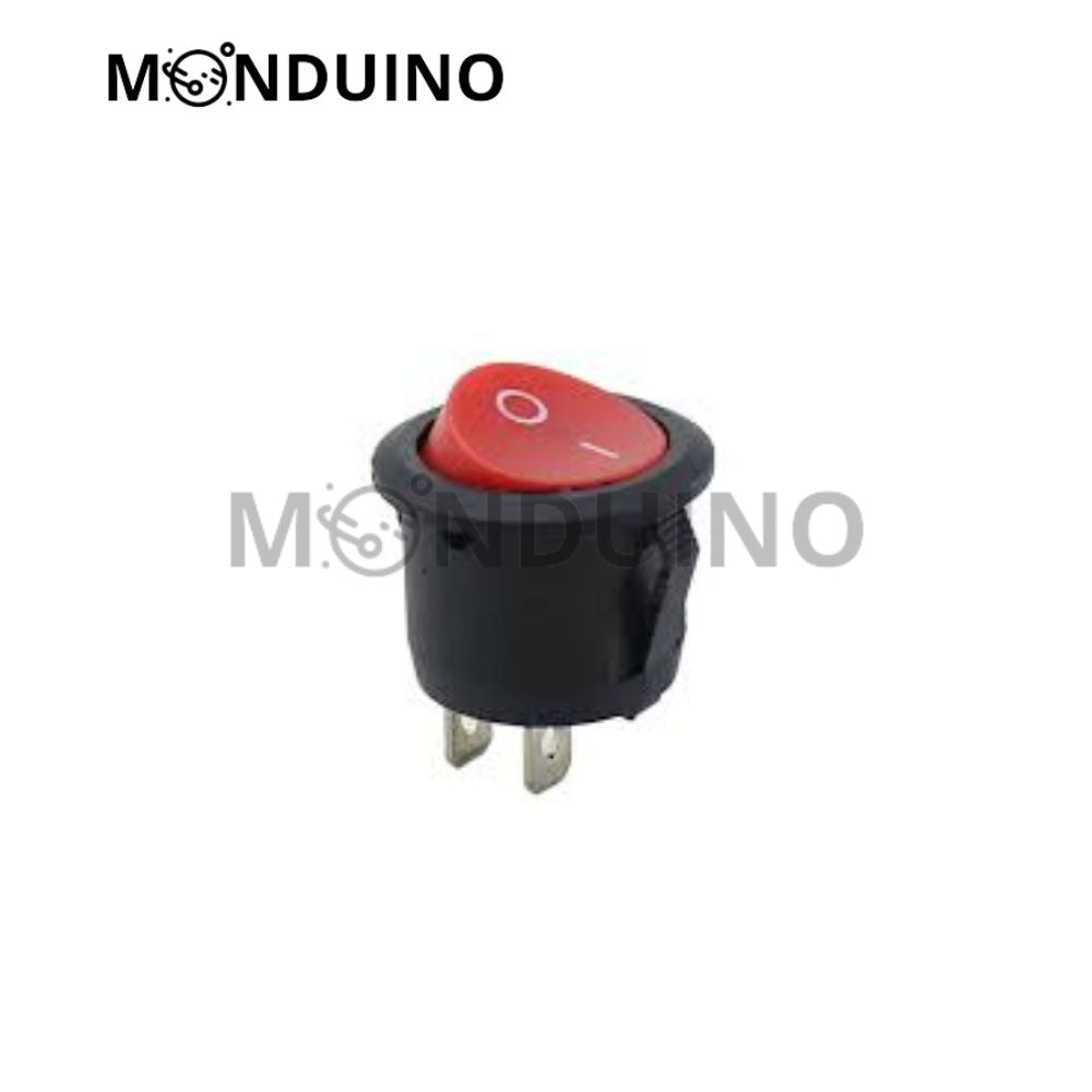 KCD1 Interrupteur à bascule rond 23 mm - 230V 12V 6A - 3 pins ON-OFF voyant LED