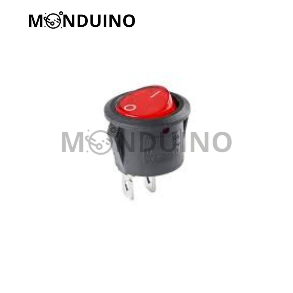 KCD1 Interrupteur à bascule rond 23 mm - 230V 12V 6A - 3 pins ON-OFF voyant LED