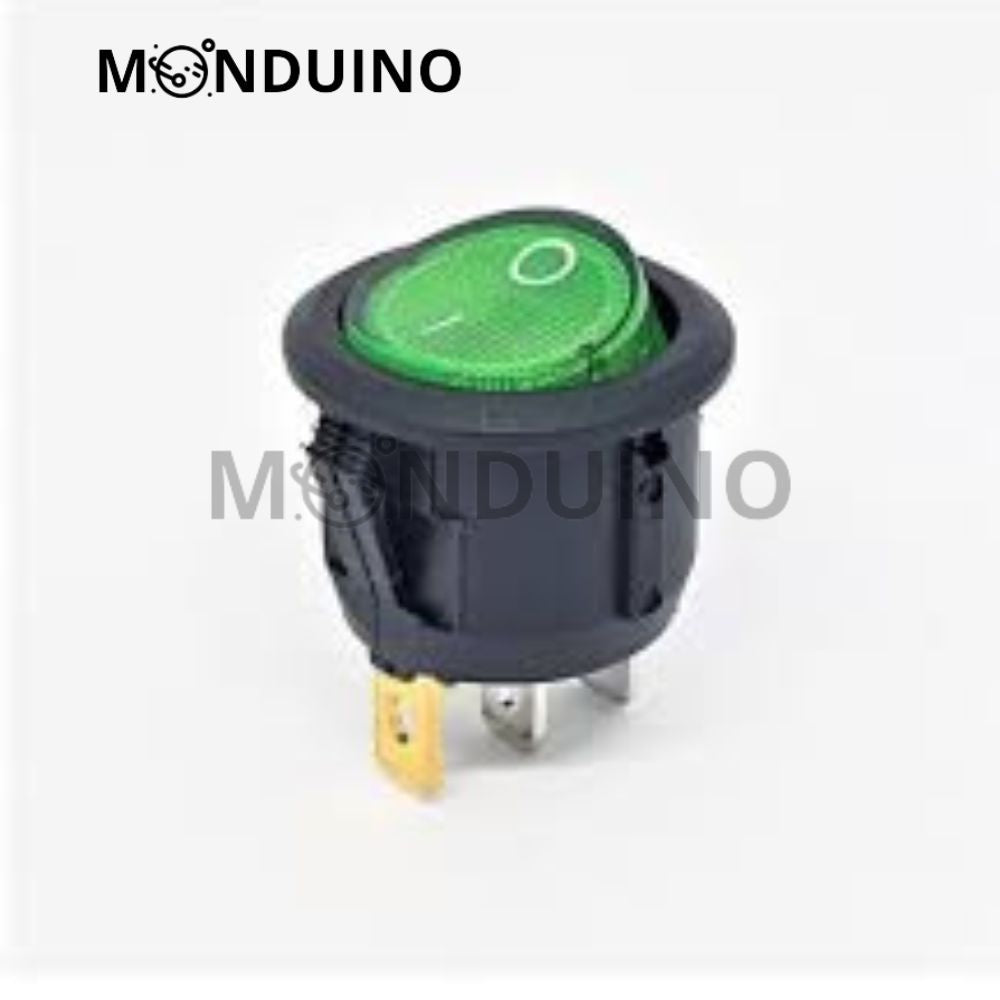 KCD1 Interrupteur à bascule rond 23 mm - 230V 12V 6A - 3 pins ON-OFF voyant LED