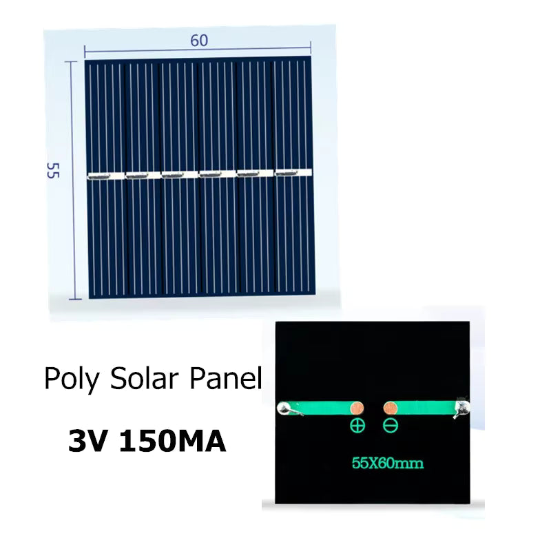 Panneau Solaire DIY 12V – 1.5W / 2W / 3W / 4.2W – Cellule Photovoltaïque –