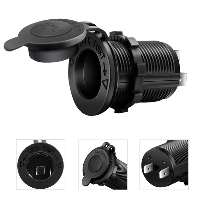 Prise allume-cigare étanche 12V 24V avec adaptateur