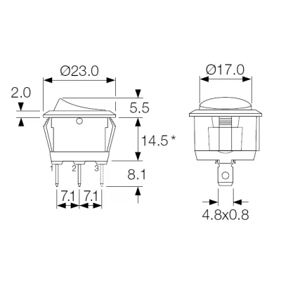 10 Interrupteurs à 3 Pin 3 broches, SPDT ON-OFF