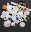 Kit de 60 pièces d'engrenages en plastique blanc pour robots et projets DIY avec Arduino