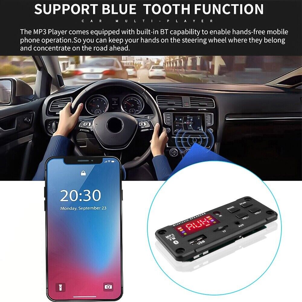 Module de décodage MP3 avec haut-parleur Bluetooth 5.0 et radio FM pour voiture et bureau