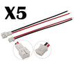 Micro Connecteur JST PH 100 2P - Fiches Mâles et Femelles avec Fil de 20 cm (26 AWG)