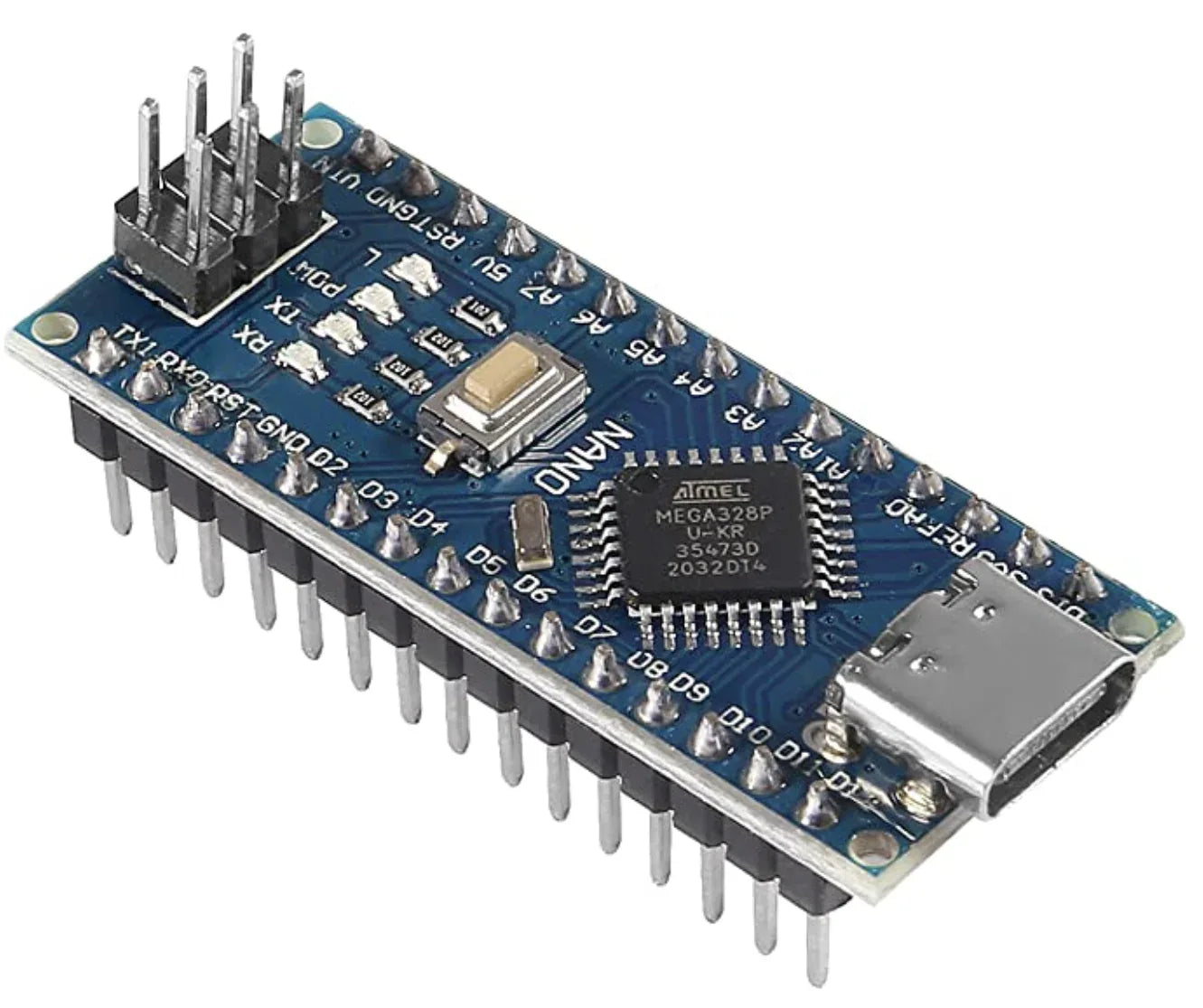 Carte Monduino Nano ATmega328P CH340 – Micro-USB / USB-C / Mini-USB – Compatible Arduino IDE