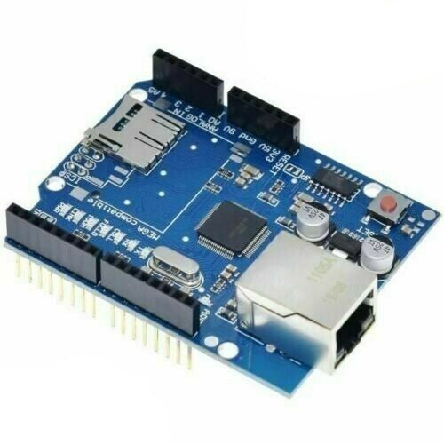 Ethernet Shield W5100 RJ45 + Lecteur Micro SD compatible Uno Mega – Monduino [E-31]