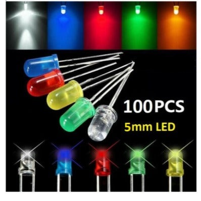 100 LED 5 mm 20 rouges 20 verts 20 blancs 20 bleus 20 Jaunes